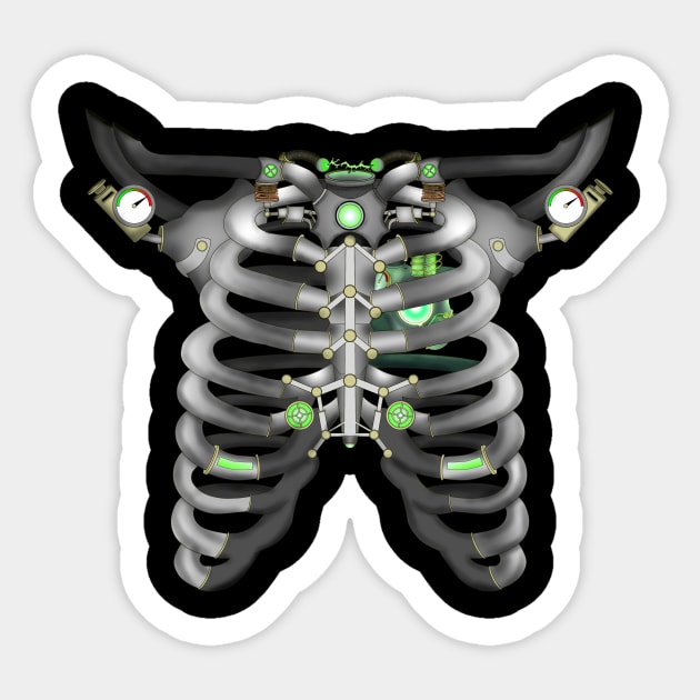 Machine Skeleton (Green Variant) Sticker by NGM